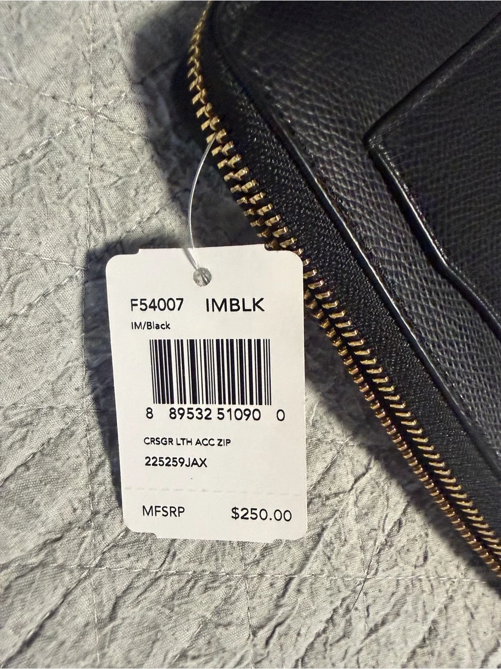 Coach Black Accordion Zip Wallet